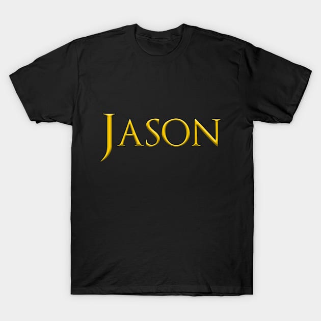 Jason Male Name Gold On Dark T-Shirt by funfun